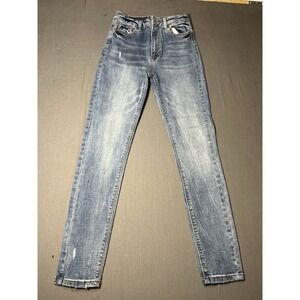 Womens I&M Black Label High Rise Skinny Jeans Light Blue Denim Sz 7